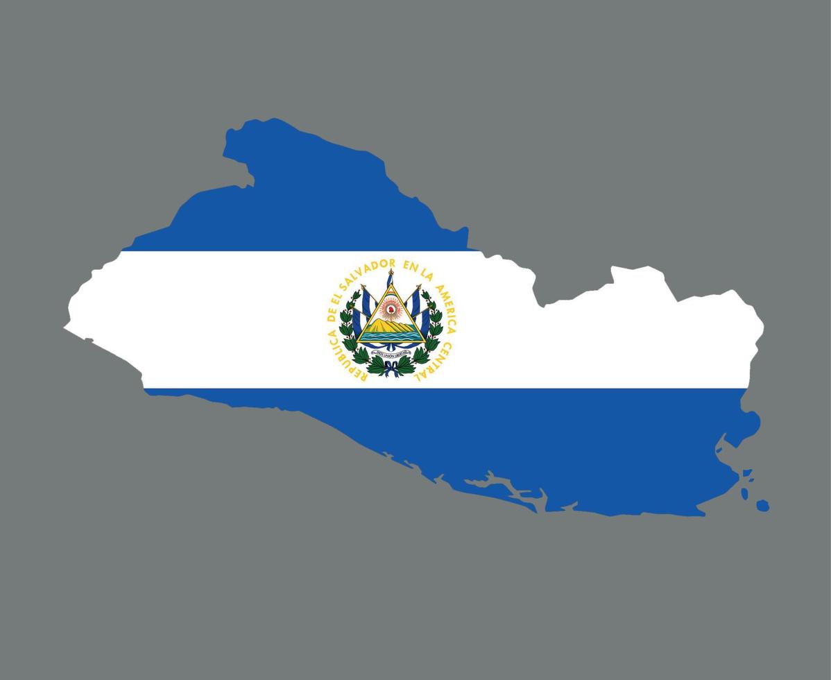 El salvador Flag National North America Emblem Map Icon Vector Illustration Abstract Design Element
