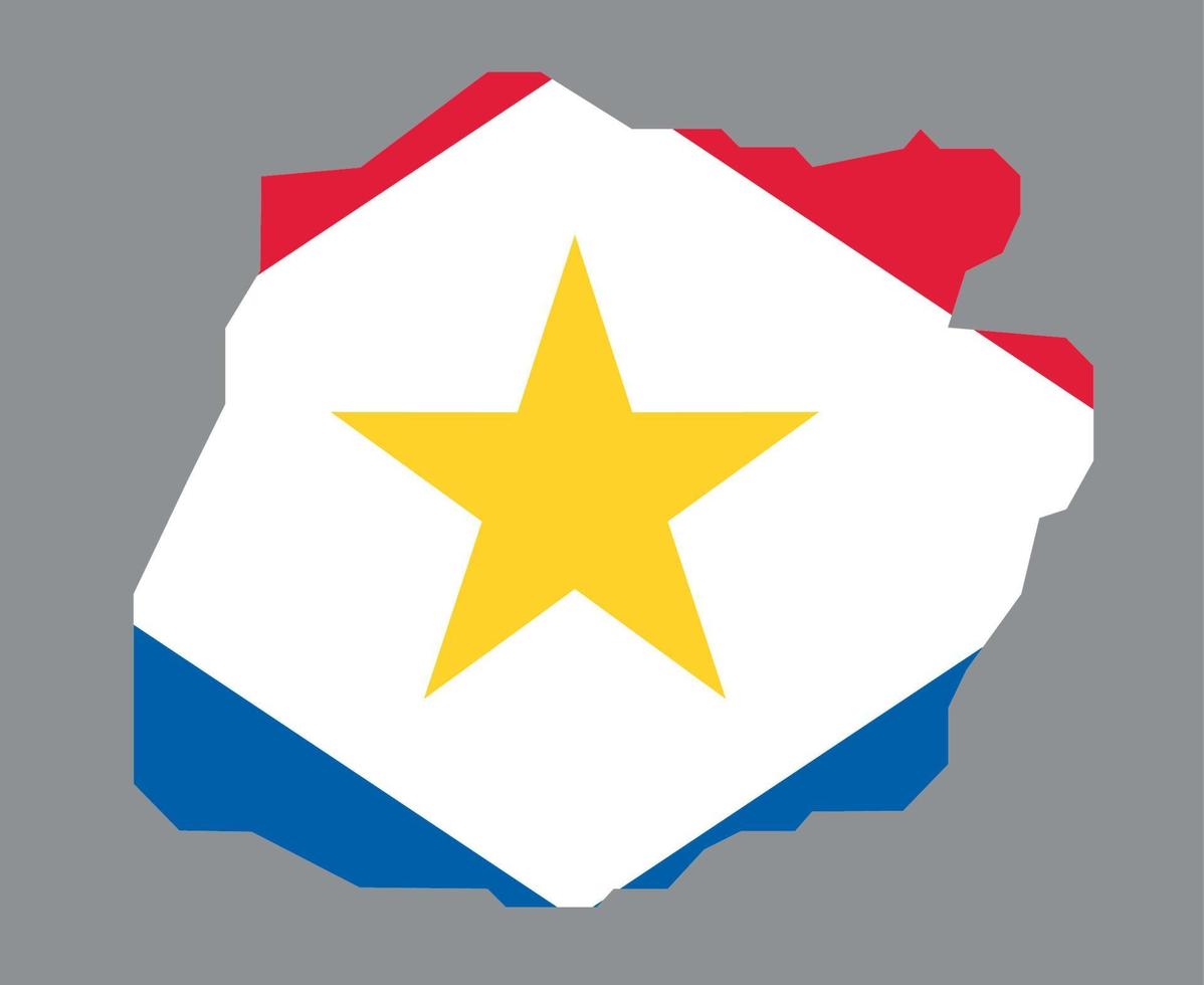 Saba Flag National North America Emblem Map Icon Vector Illustration Abstract Design Element