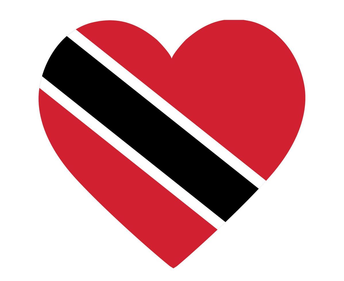 Trinidad and Tobago Flag National North America Emblem Heart Icon Vector Illustration Abstract Design Element