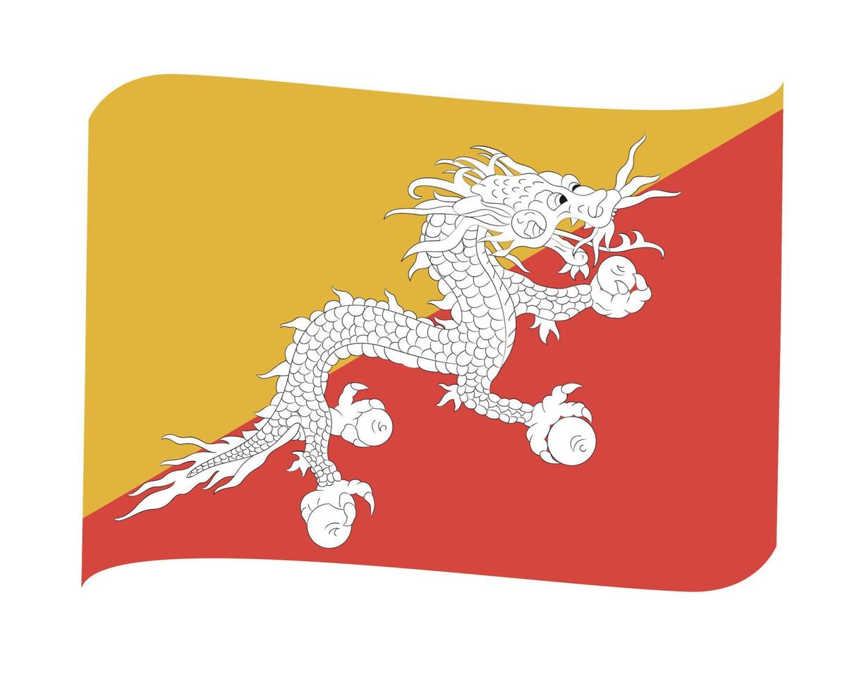 bhután bandera nacional asia emblema icono de cinta ilustración vectorial elemento de diseño abstracto vector