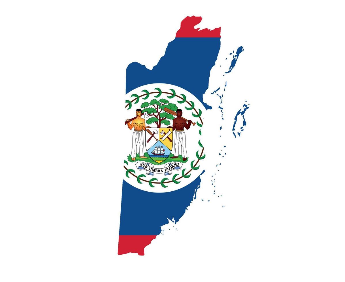 Belize Flag National Asia Emblem Map Icon Vector Illustration Abstract Design Element