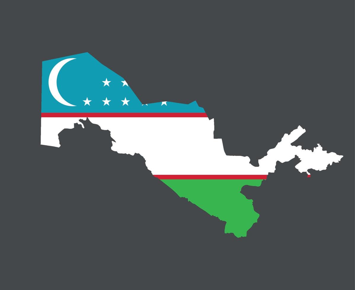 Uzbekistan Flag National Asia Emblem Map Icon Vector Illustration Abstract Design Element