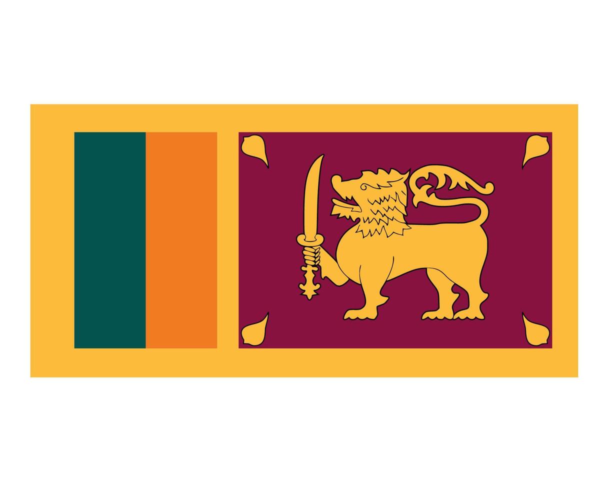 sri lanka bandera nacional asia emblema símbolo icono vector ilustración diseño abstracto elemento