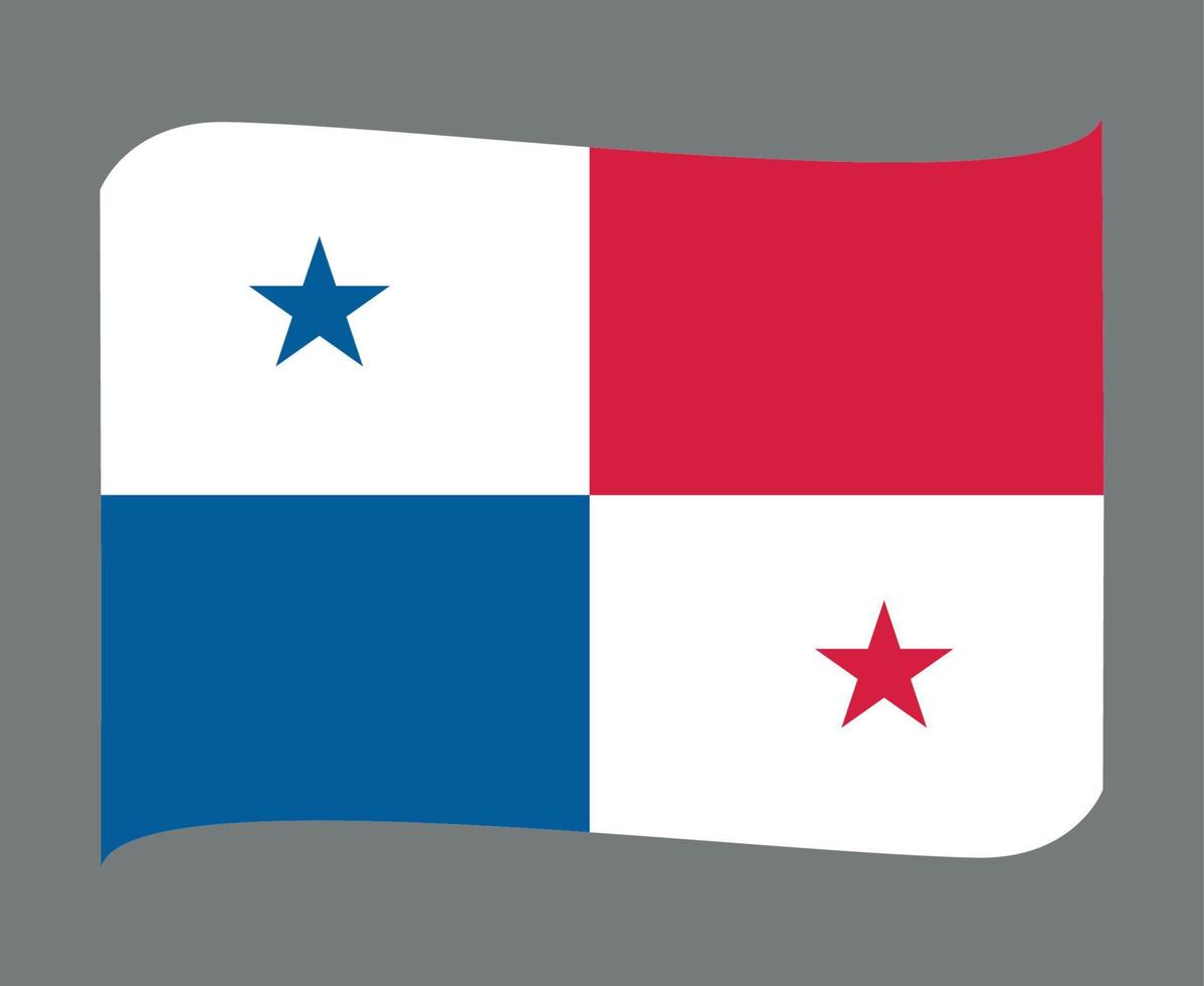 bandera de panamá emblema nacional de américa del norte icono de cinta ilustración vectorial elemento de diseño abstracto vector