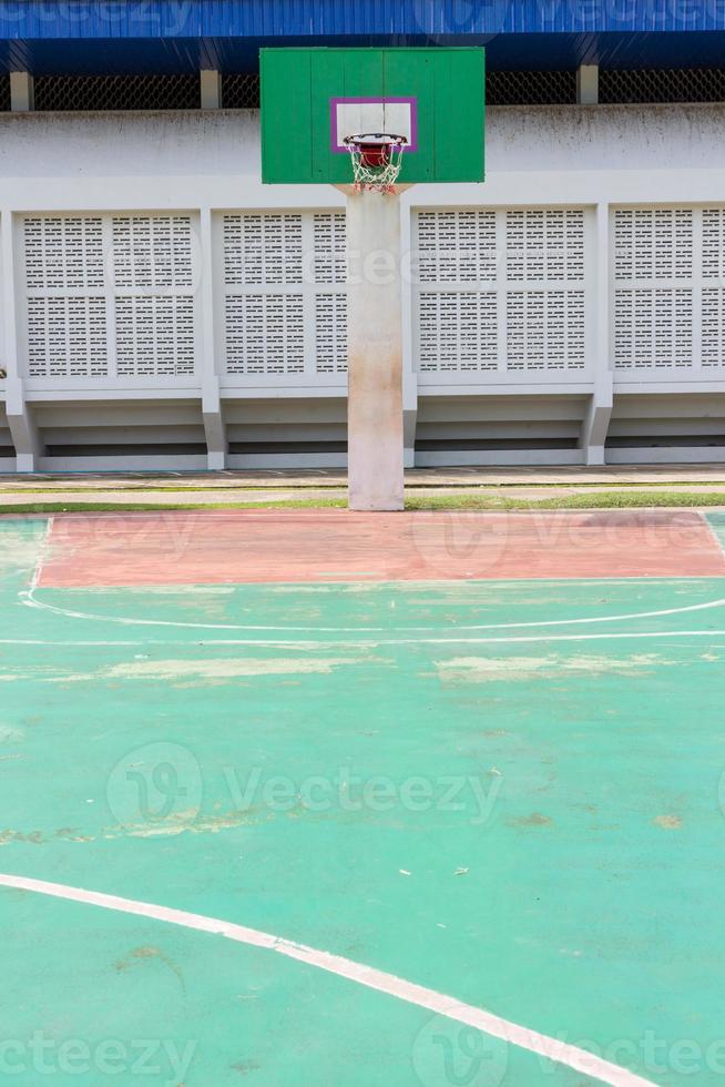 Wooden basketball hoop photo