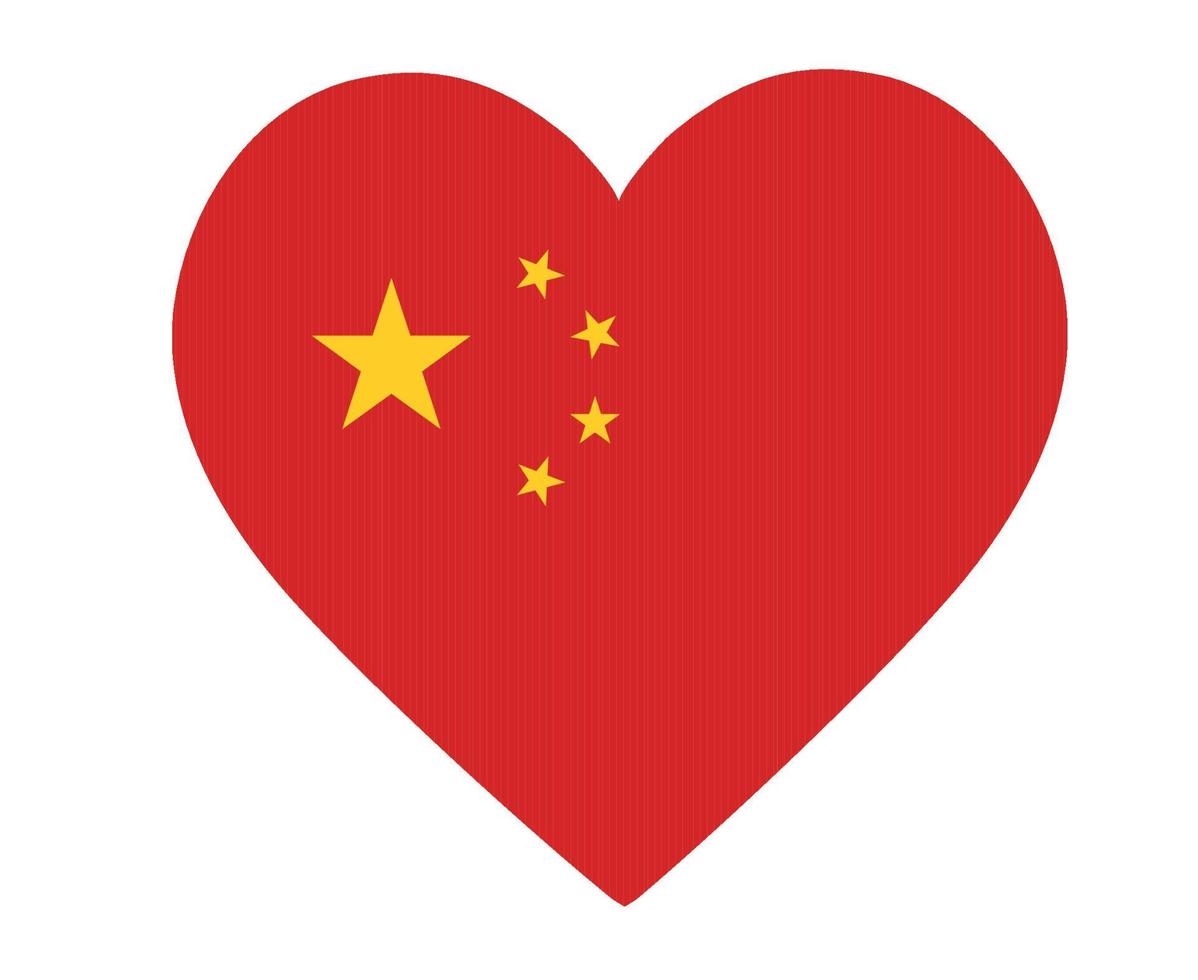 china bandera nacional asia emblema corazón icono vector ilustración abstracto diseño elemento