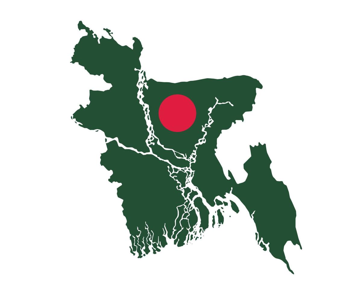 Bangladesh Flag National Asia Emblem Map Icon Vector Illustration Abstract Design Element