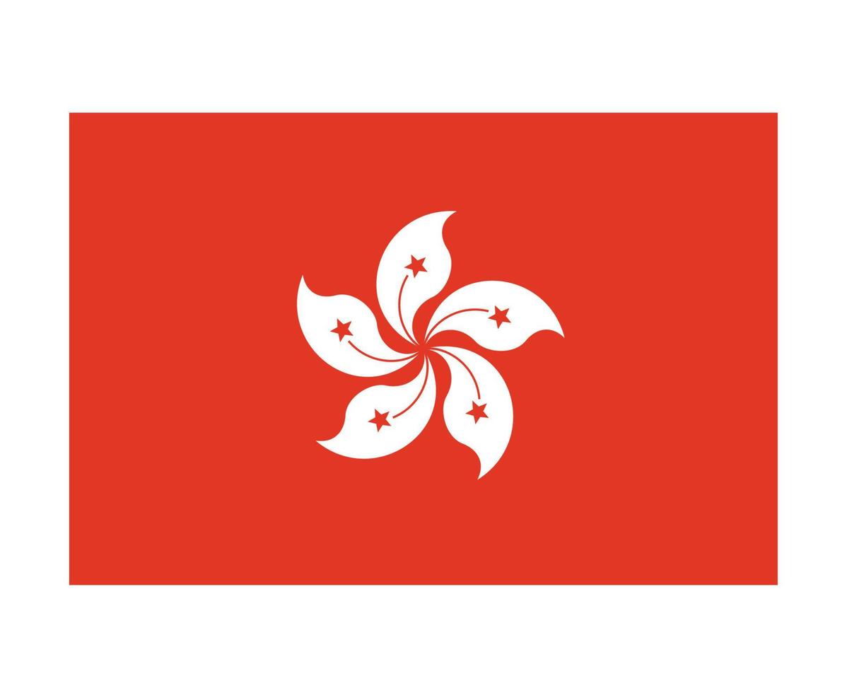 Hong Kong Flag National Asia Emblem Symbol Icon Vector Illustration Abstract Design Element