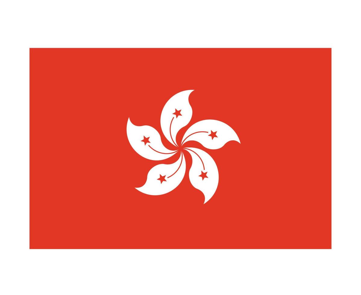 hong kong bandera nacional asia emblema símbolo icono vector ilustración diseño abstracto elemento