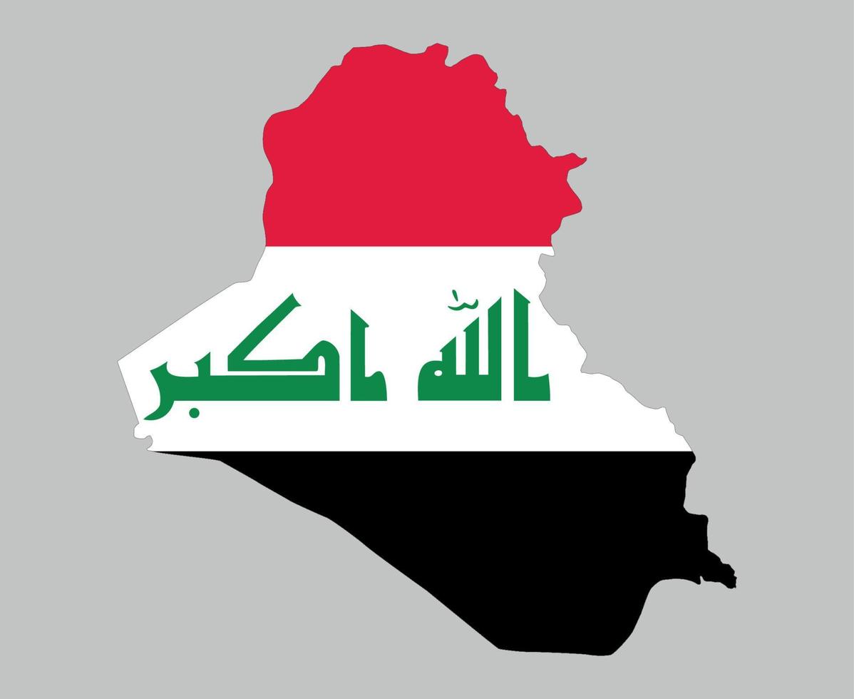 Iraq Flag National Asia Emblem Map Icon Vector Illustration Abstract Design Element