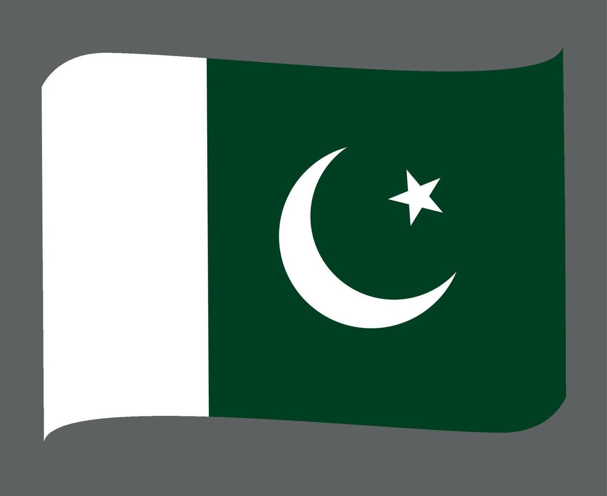 pakistán bandera nacional asia emblema icono de cinta ilustración vectorial elemento de diseño abstracto vector