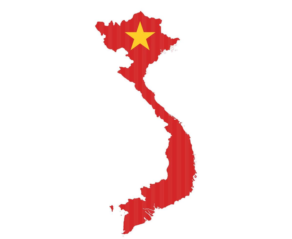 Vietnam Flag National Asia Emblem Map Icon Vector Illustration Abstract Design Element