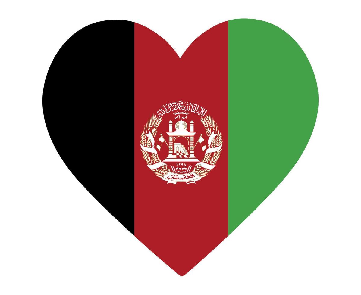 Afghanistan Flag National Asia Emblem Heart Icon Vector Illustration Abstract Design Element