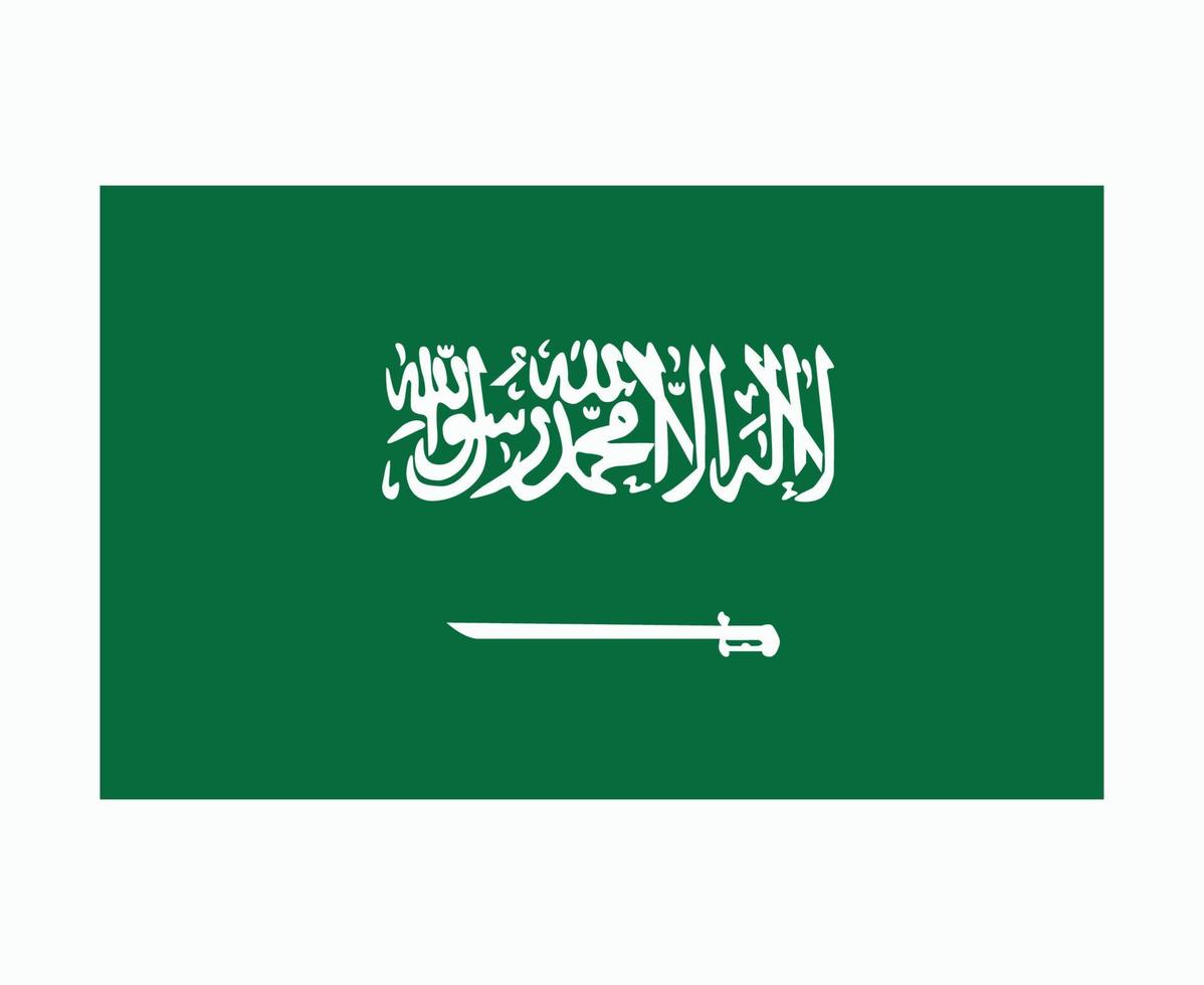 Saudi Arabia Flag National Asia Emblem Symbol Icon Vector Illustration Abstract Design Element