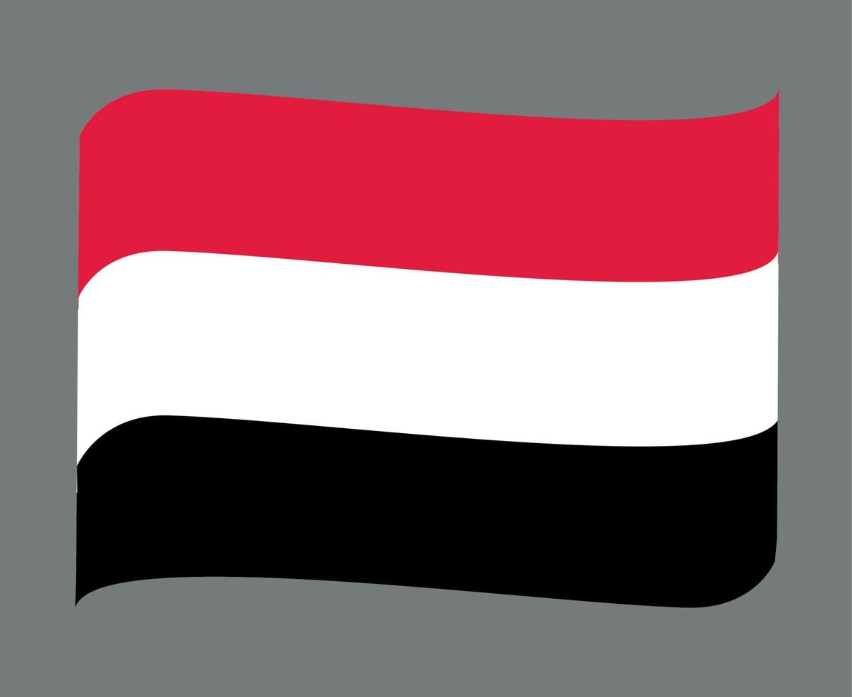 yemen bandera nacional asia emblema icono de cinta ilustración vectorial elemento de diseño abstracto vector