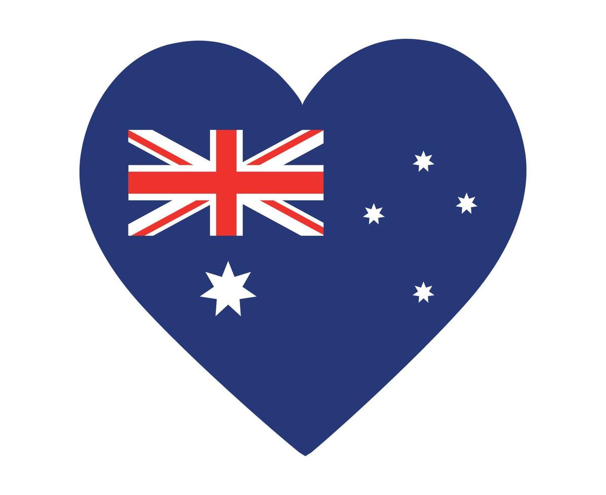 australia Flag National Asia Emblem Heart Icon Vector Illustration Abstract Design Element