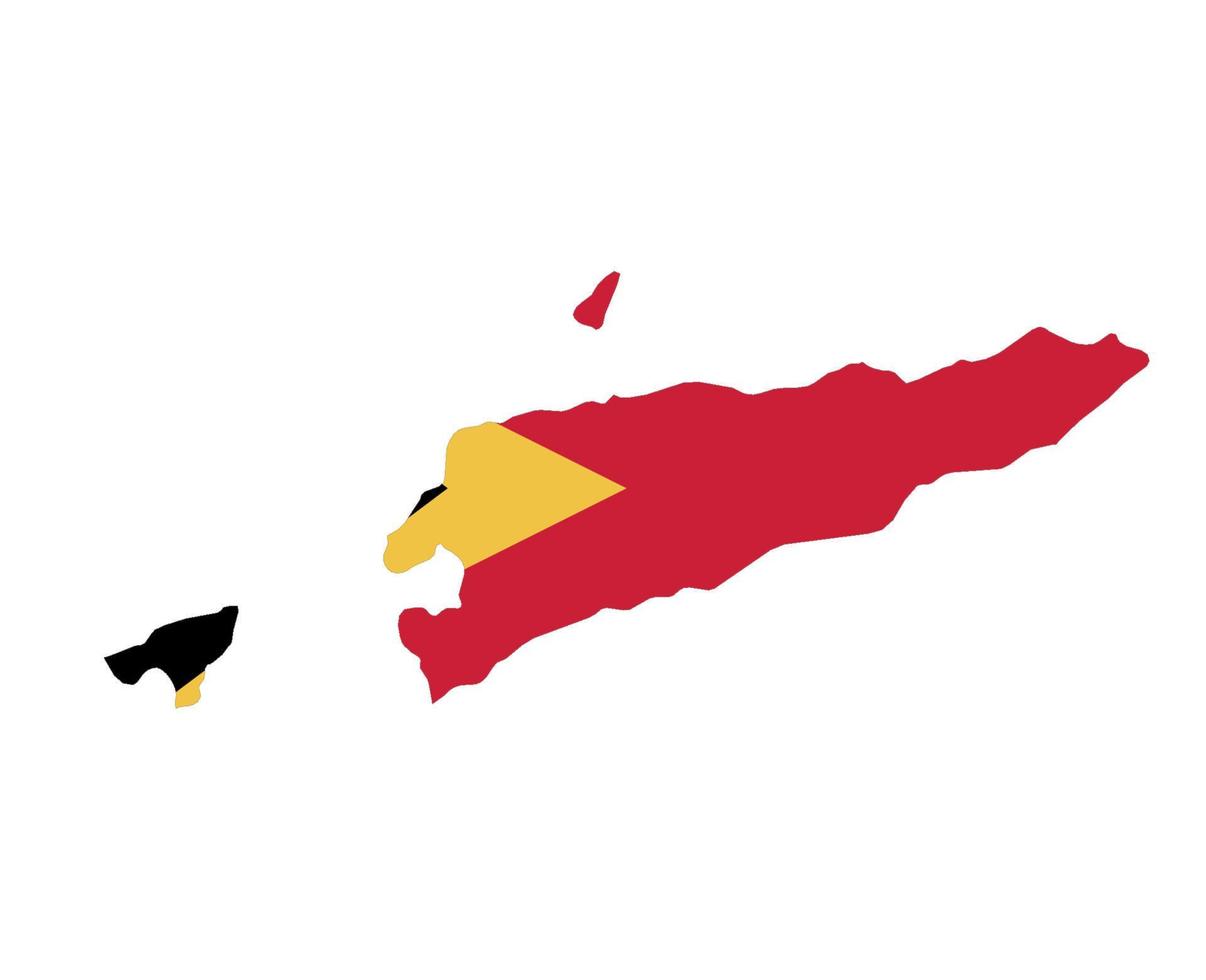 timor oriental bandera nacional asia emblema mapa icono vector ilustración diseño abstracto elemento