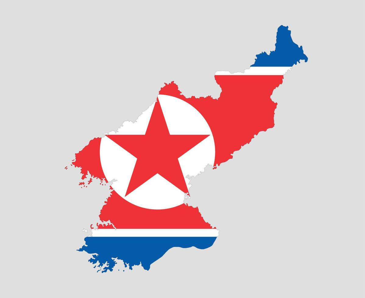 North Korea Flag National Asia Emblem Map Icon Vector Illustration Abstract Design Element