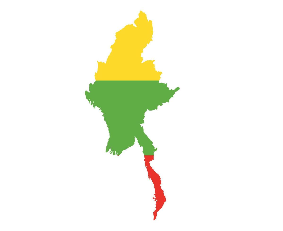 myanmar bandera nacional asia emblema mapa icono vector ilustración diseño abstracto elemento