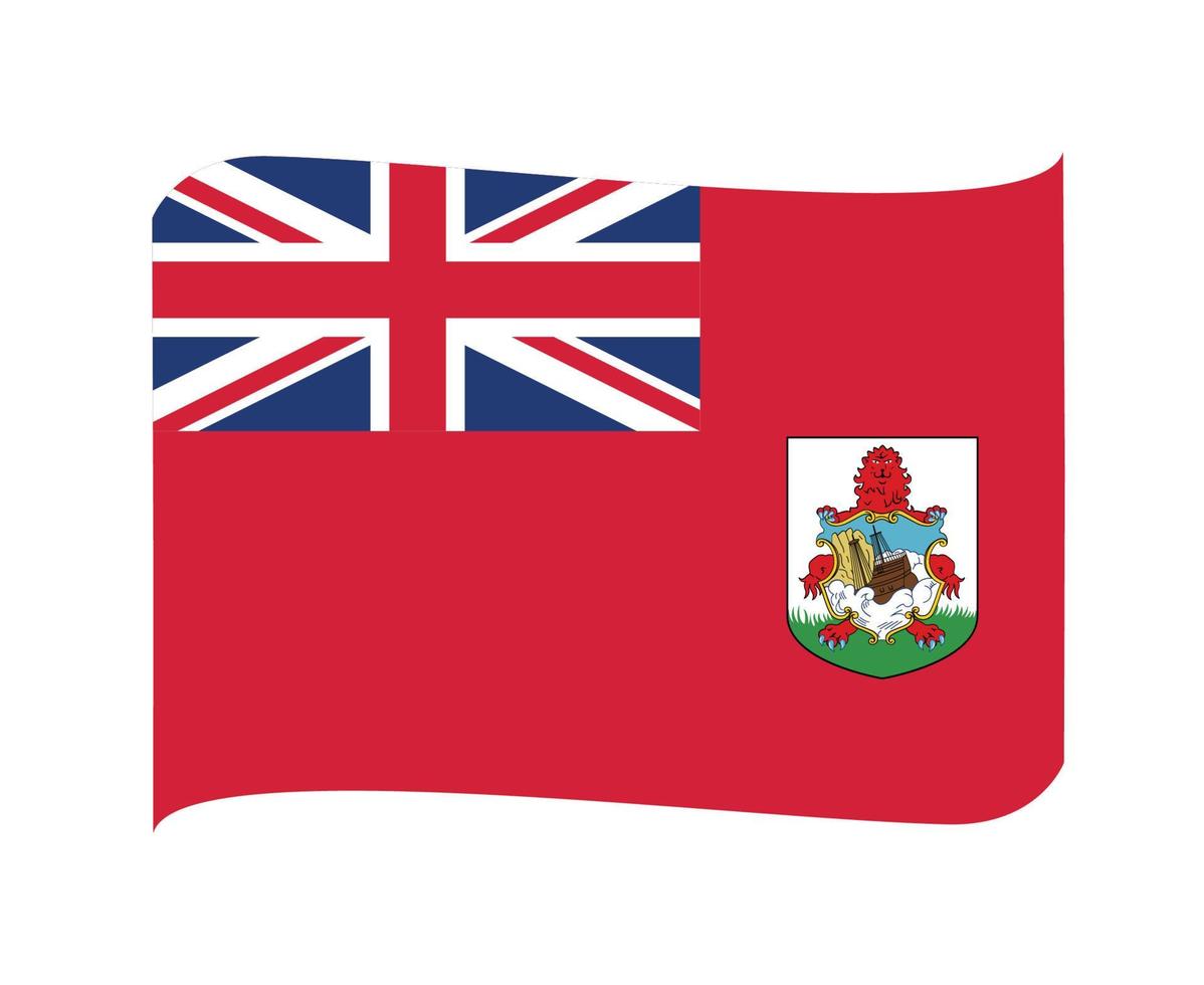 Bermuda Flag National North America Emblem Ribbon Icon Vector Illustration Abstract Design Element