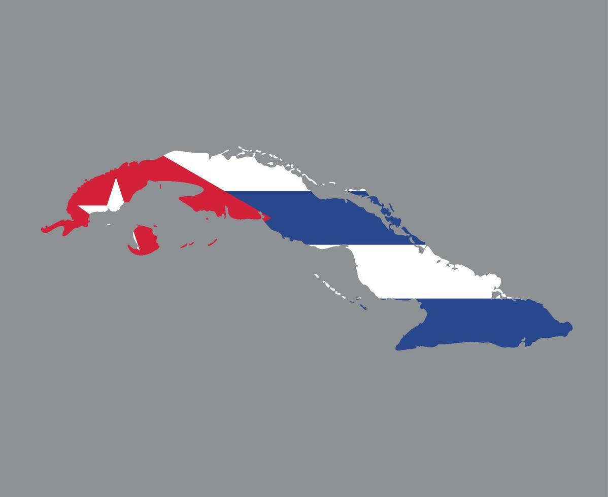 Cuba Flag National North America Emblem Map Icon Vector Illustration Abstract Design Element