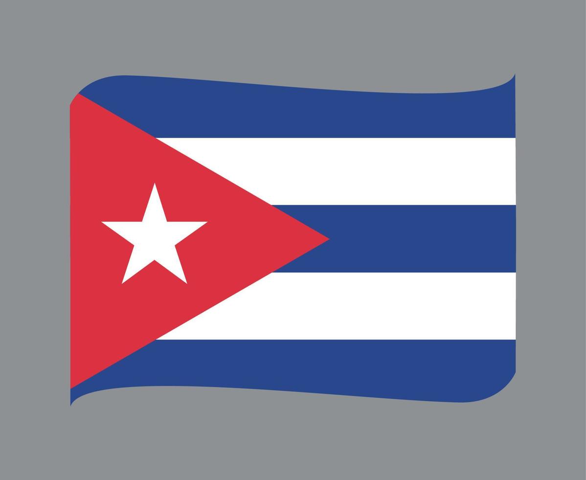 Cuba Flag National North America Emblem Ribbon Icon Vector Illustration Abstract Design Element