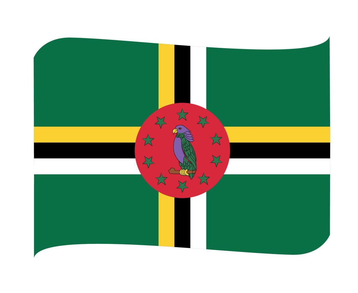 Dominica Flag National North America Emblem Ribbon Icon Vector Illustration Abstract Design Element