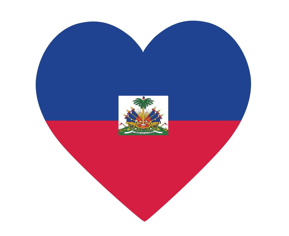 haití bandera nacional norteamérica emblema corazón icono vector ilustración abstracto diseño elemento
