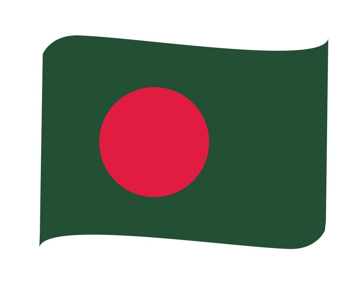 Bangladesh Flag National Asia Emblem Ribbon Icon Vector Illustration Abstract Design Element