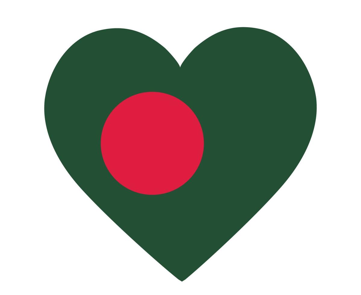 bangladesh bandera nacional asia emblema corazón icono vector ilustración diseño abstracto elemento