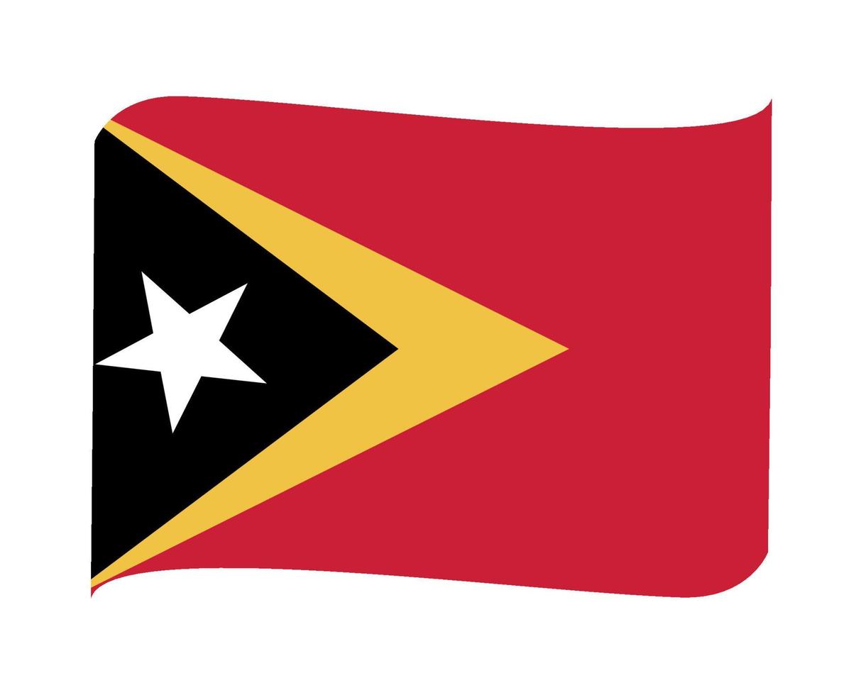 East Timor Flag National Asia Emblem Ribbon Icon Vector Illustration Abstract Design Element