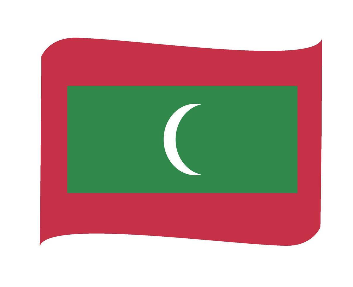 Maldives Flag National Asia Emblem Ribbon Icon Vector Illustration Abstract Design Element