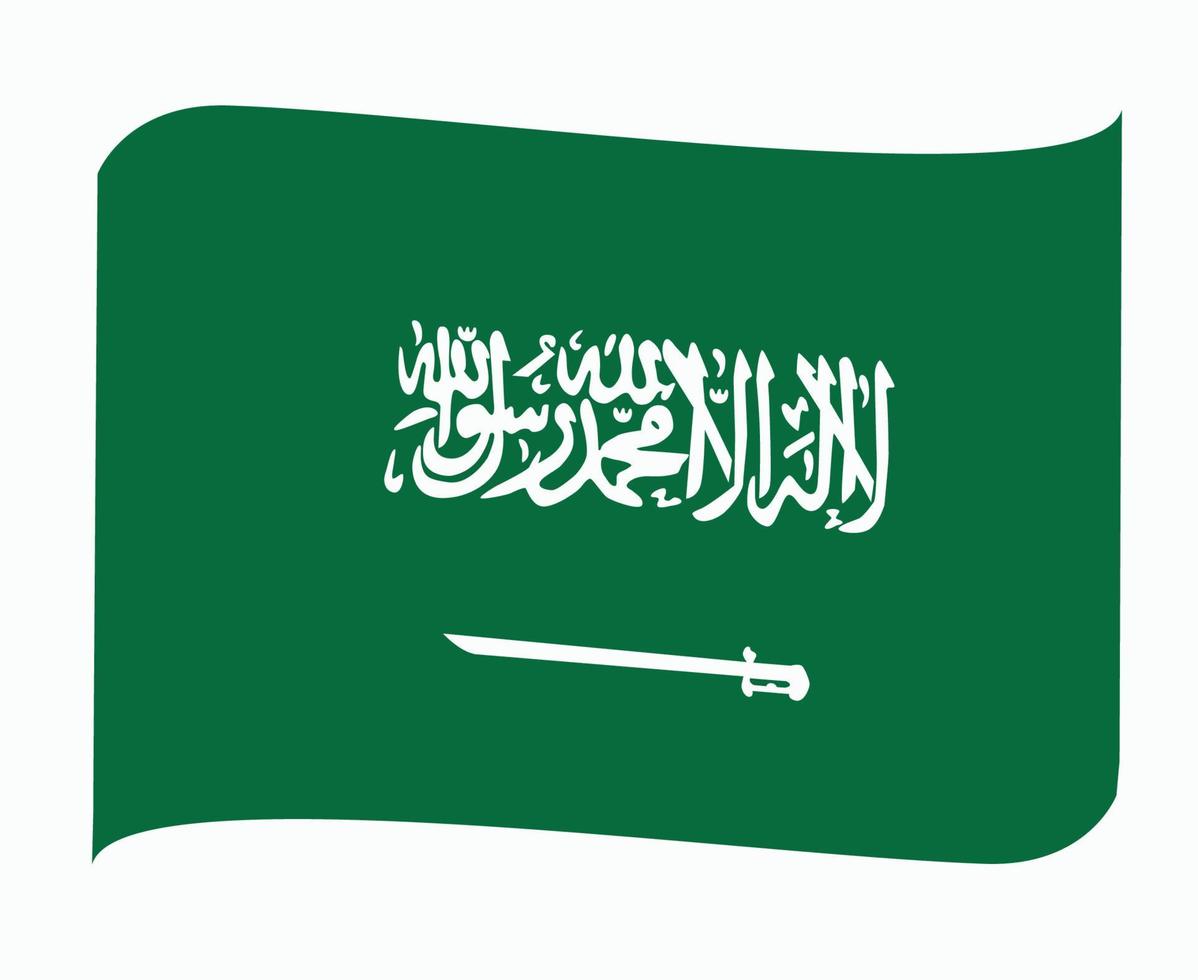 arabia saudita bandera nacional asia emblema cinta icono vector ilustración diseño abstracto elemento