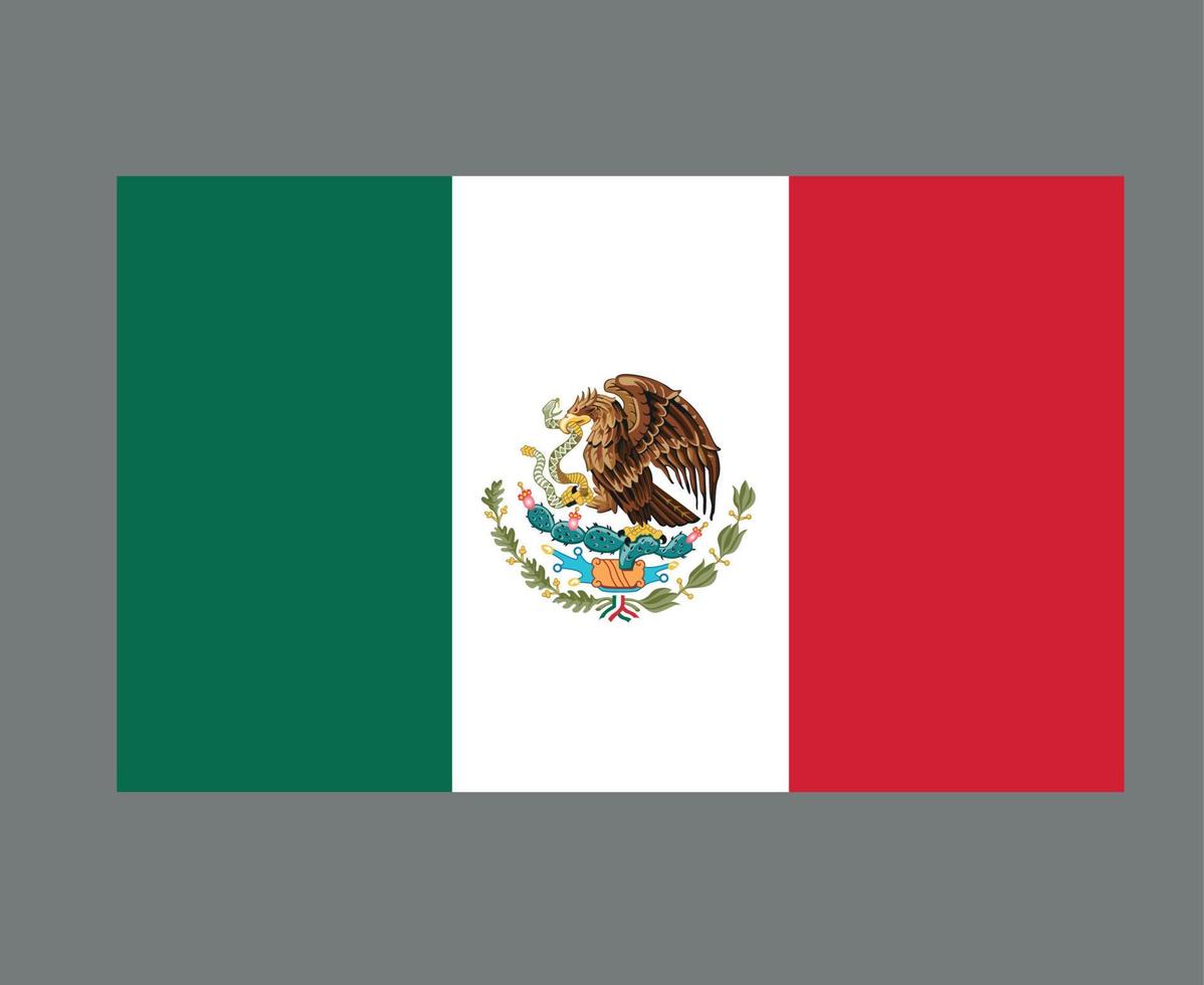 Mexico Flag National North America Emblem Symbol Icon Vector Illustration Abstract Design Element