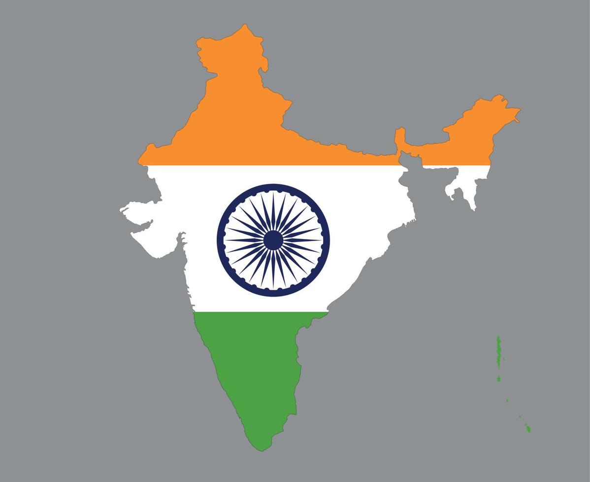 India Flag National Asia Emblem Map Icon Vector Illustration Abstract Design Element