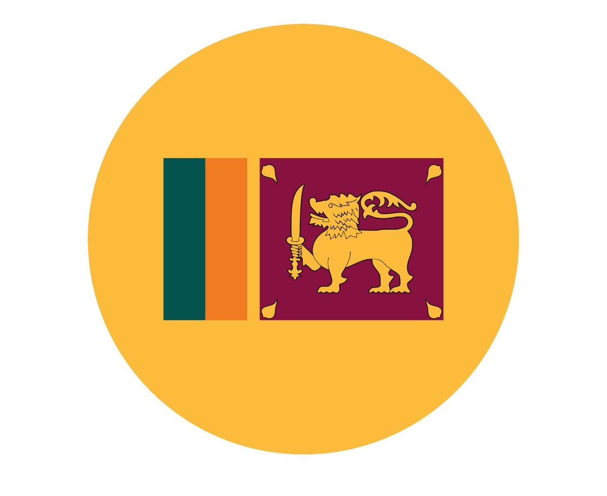Sri Lanka Flag National Asia Emblem Icon Vector Illustration Abstract Design Element