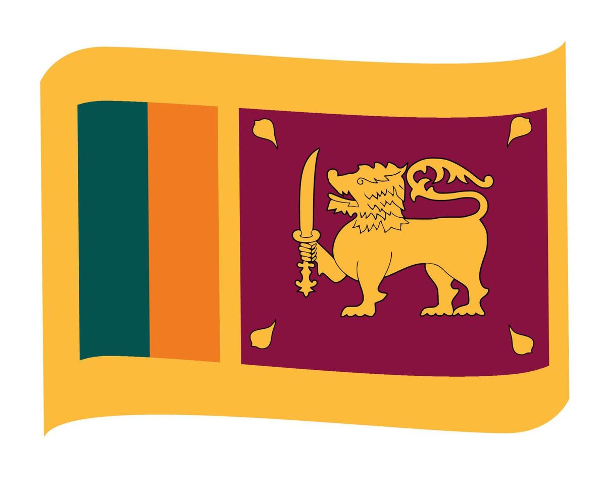 sri lanka bandera nacional asia emblema cinta icono vector ilustración diseño abstracto elemento