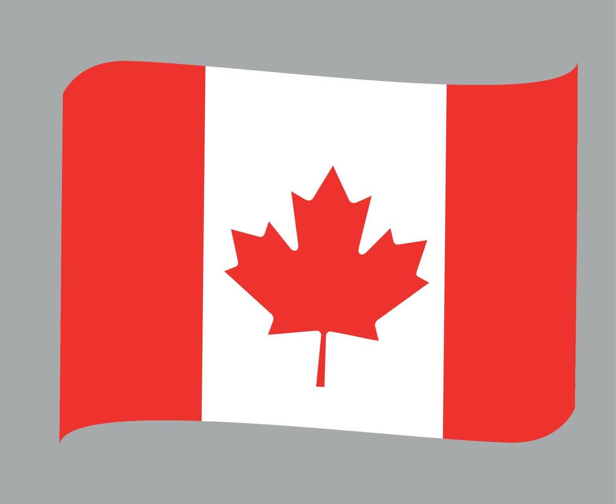 bandera de canadá emblema nacional de américa del norte icono de cinta ilustración vectorial elemento de diseño abstracto vector