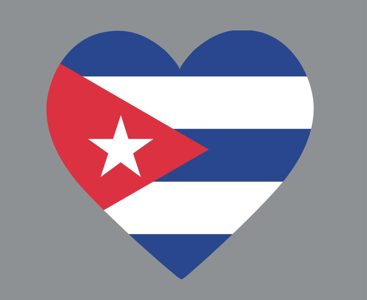 cuba bandera nacional américa del norte emblema corazón icono vector ilustración diseño abstracto elemento