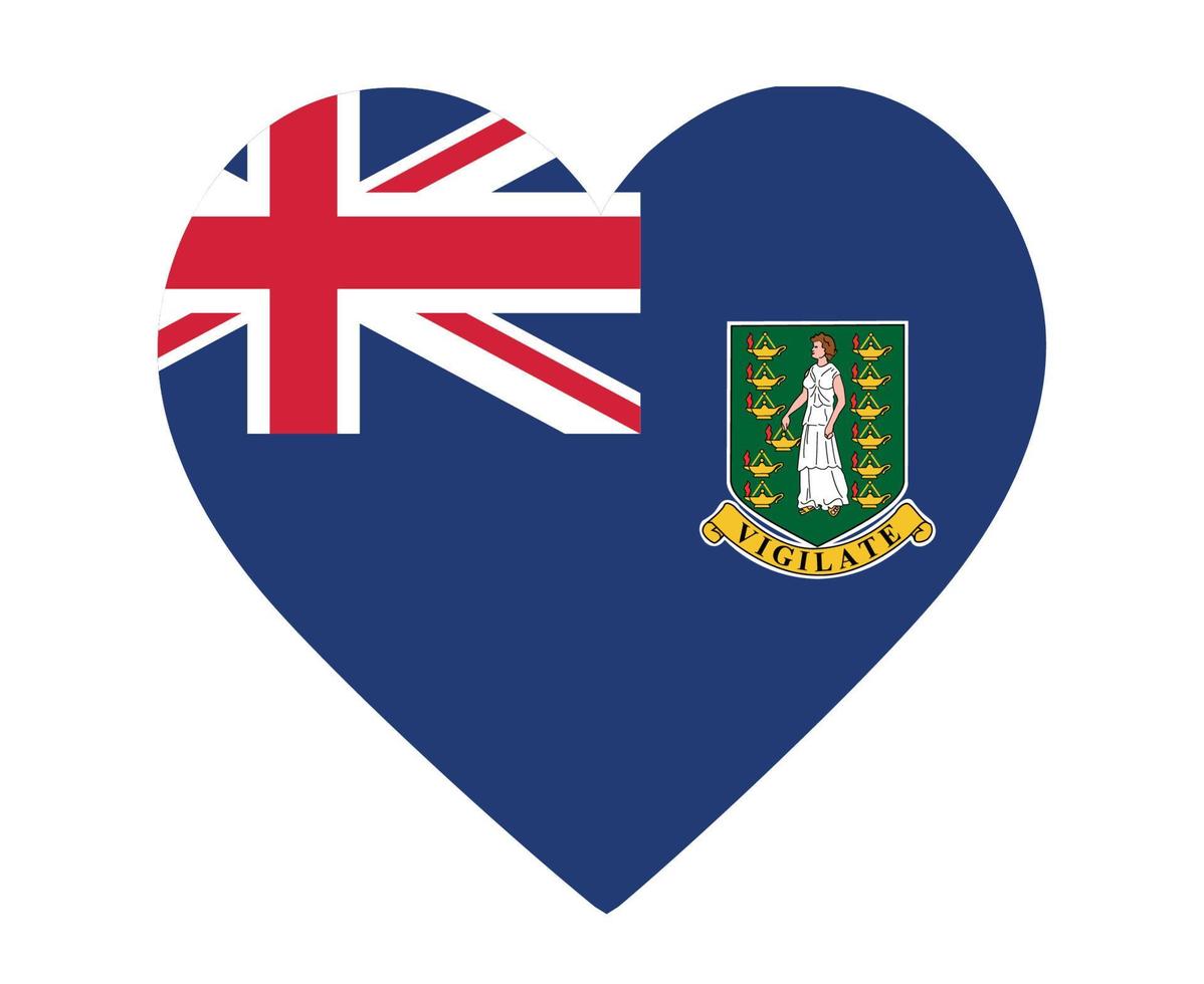 UK Virgin Islands Flag National North America Emblem Heart Icon Vector Illustration Abstract Design Element