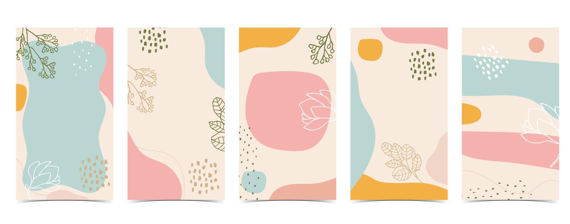 Color design background for social media with flower, leaf,shape vector