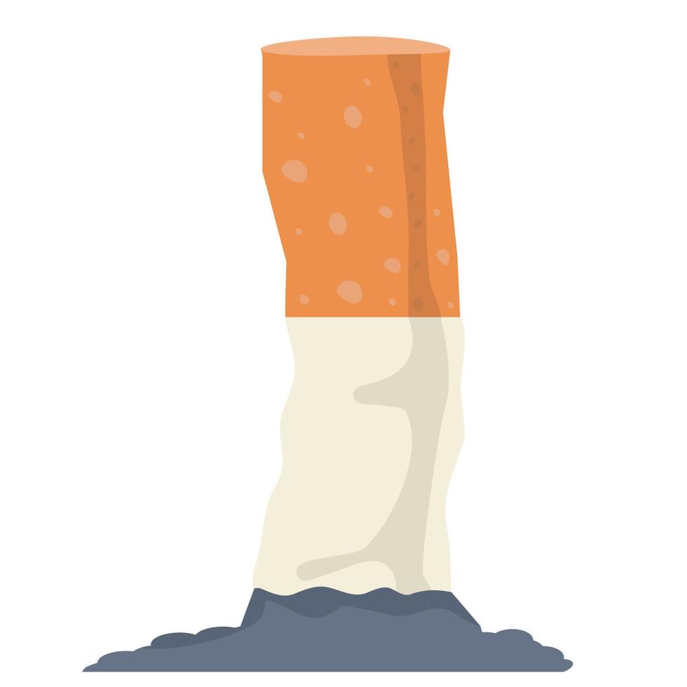 Cigarette butt flat icon vector