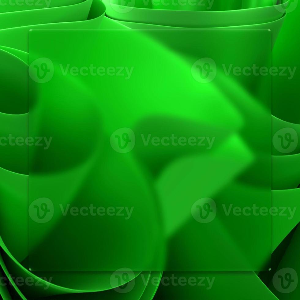 3D render wallpaper waves green photo