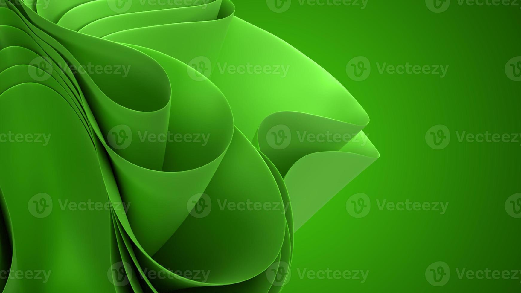 3D render wallpaper waves green photo