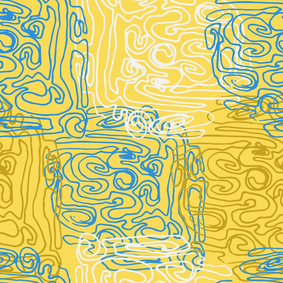 patrón de vector transparente con garabatos de colores abstractos. pinceladas arremolinadas. garabatos a mano alzada, fondo. pinceladas, manchas, líneas, patrón de garabatos.