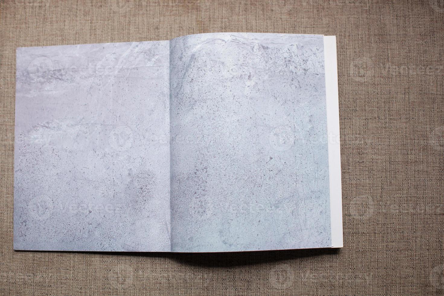 Top View of blank book open with copy space. Place your text photo