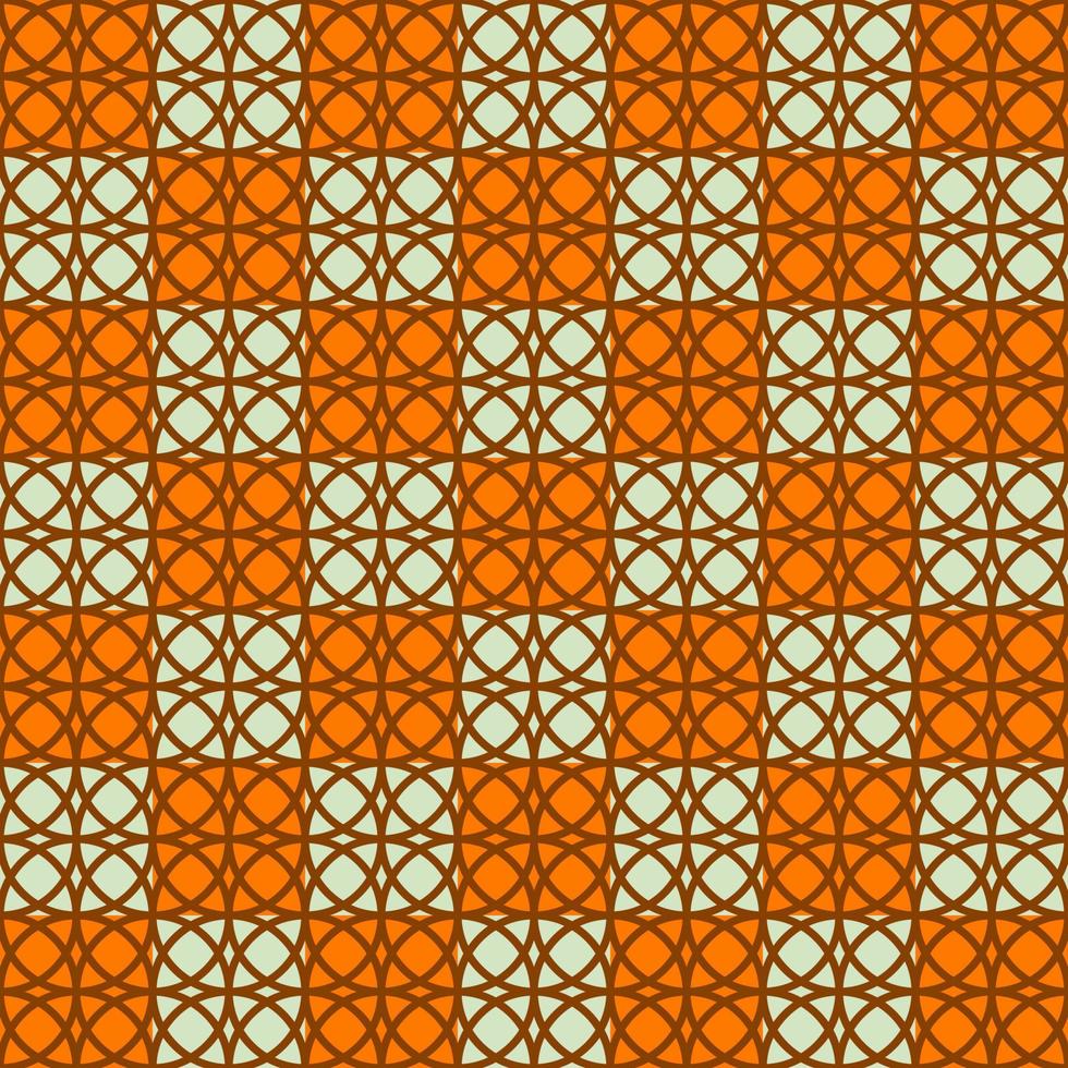 The circular pattern design is stacked on an orange checkerboard. It looks like a glass mosaic. vector