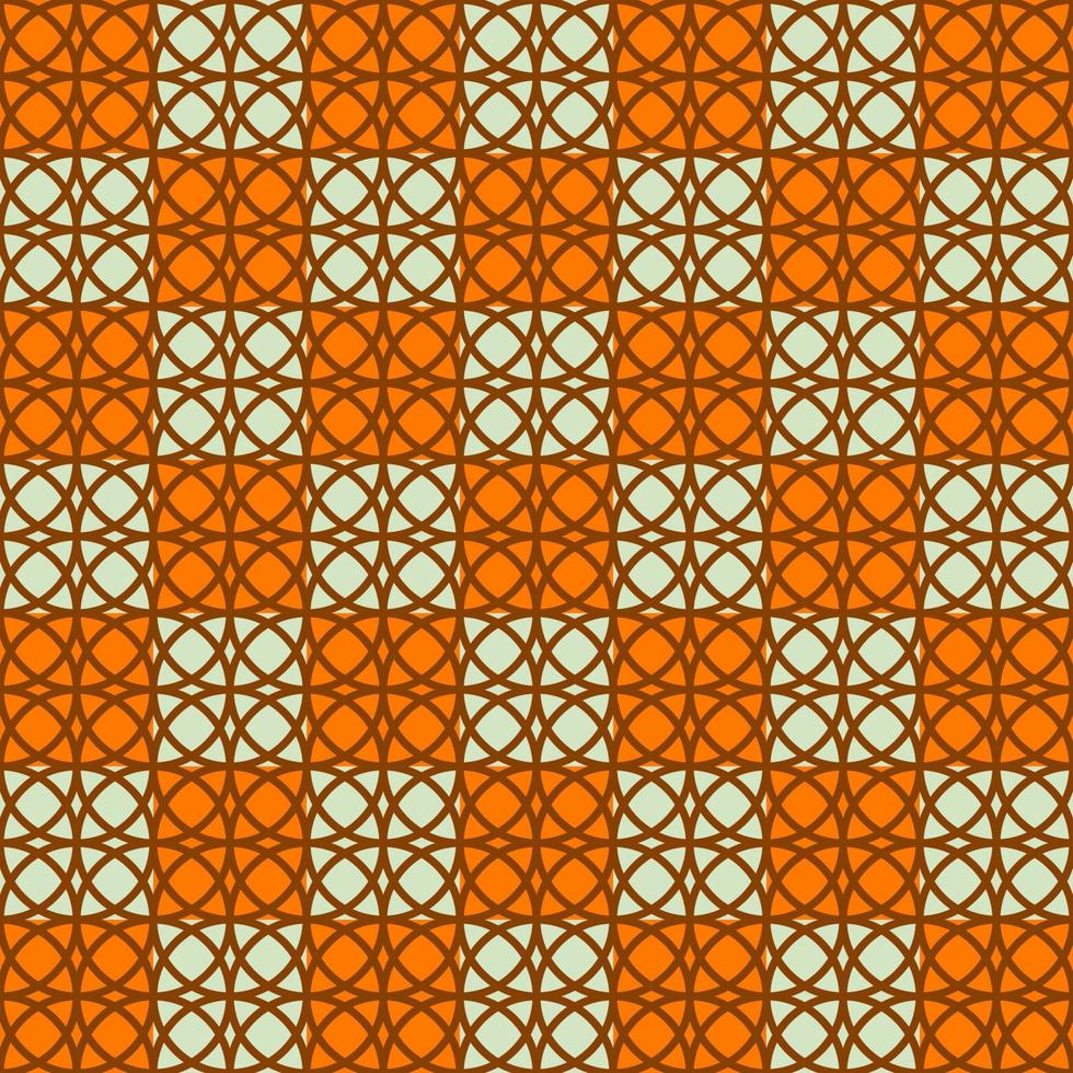 The circular pattern design is stacked on an orange checkerboard. It looks like a glass mosaic. vector