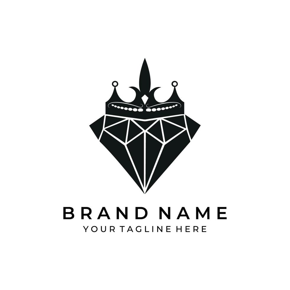 diamond logo company illustration vector icon brilliant gold modern crystal business queen king