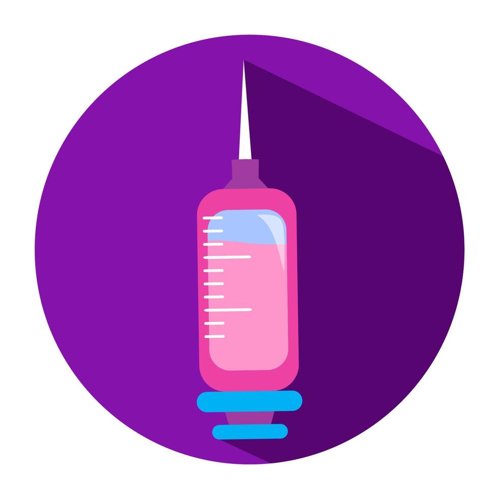 cute inject icon for medicine symbol on purple background vector